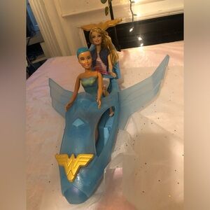 Wonder Woman Themed Blue Toy Plane jet without  Dolls